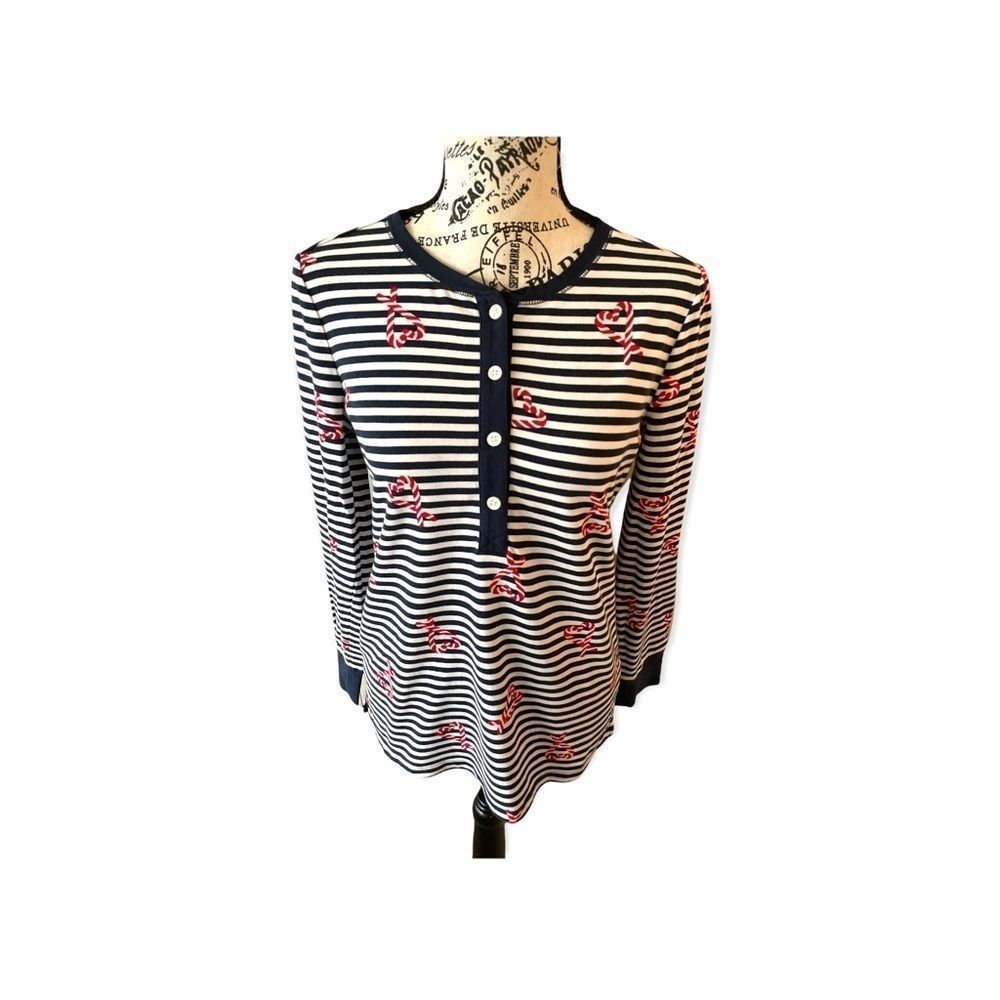 3 ❤️ for $30 J. Crew long sleeved candy cane navy & white striped long sleeved S
